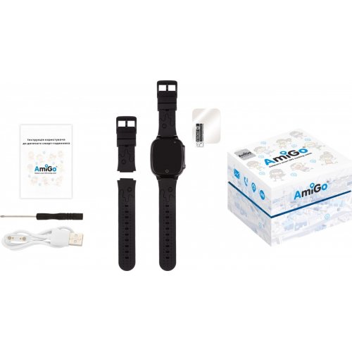 Детские смарт-часы AmiGo GO008 MILKY GPS WIFI Black купить в Украине | Telemart фото