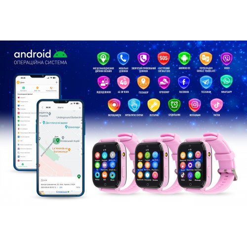 Дитячий смарт-годинник GARMIX PointPRO-300 4G Purple купити в Україні | Telemart фото