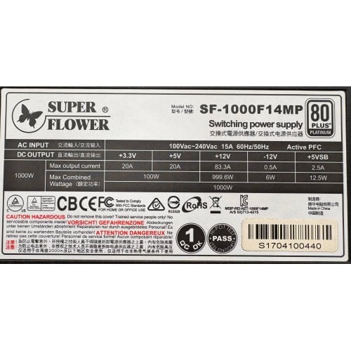 Блок питания Super Flower Leadex Platinum 1000W (SF-1000F14MP) Black (Восстановлено продавцом, 902222) купить в Украине | Telemart фото