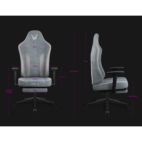 Игровое кресло Formula V Line Ryvo Plus Pawtex (4711401665748) Light Grey купить в Украине | Telemart фото