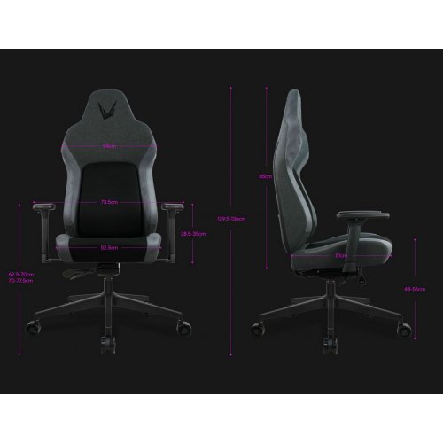 Игровое кресло Formula V Line Viron Fabric (4711401663133) Dark Grey купить в Украине | Telemart фото