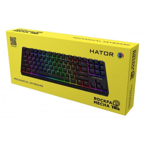 Клавиатура HATOR Rockfall 2 TKL Mecha Orange (HTK-520) Black (Восстановлено продавцом, 902458) купить в Украине | Telemart фото