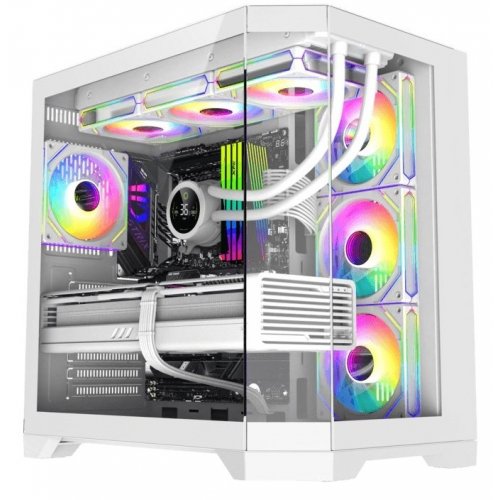 Корпус GAMEMAX HYPE-A Tempered Glass без БЖ White (Відновлено продавцем, 902468) купити в Україні | Telemart фото