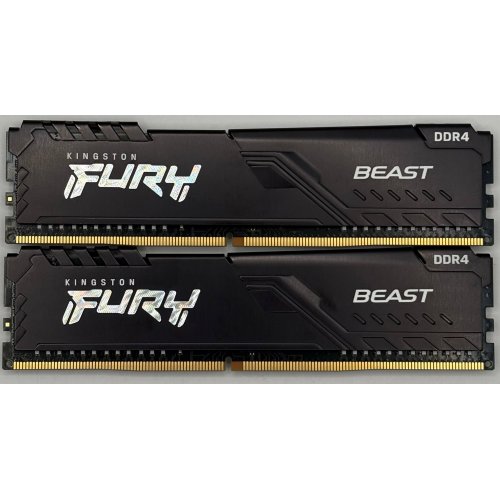 Озп Kingston DDR4 16GB (2x8GB) 3200Mhz FURY Beast Black (KF432C16BBK2/16) (Відновлено продавцем, 902717) купити в Україні | Telemart фото