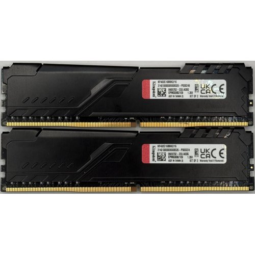 Озп Kingston DDR4 16GB (2x8GB) 3200Mhz FURY Beast Black (KF432C16BBK2/16) (Відновлено продавцем, 902722) купити в Україні | Telemart фото