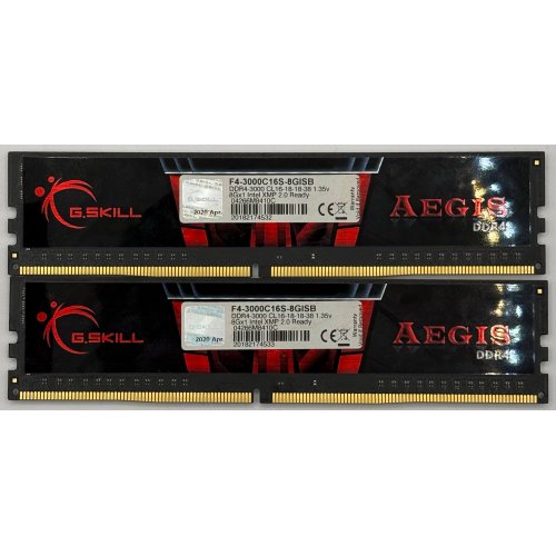Озп G.Skill DDR4 16GB (2x8GB) 3000Mhz Aegis (F4-3000C16D-16GISB) (Відновлено продавцем, 902728) купити в Україні | Telemart фото
