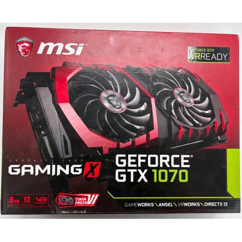 Відеокарта MSI GeForce GTX 1070 Gaming X 8192MB (GTX 1070 GAMING X 8G) (Відновлено продавцем, 902984) купити в Україні | Telemart фото