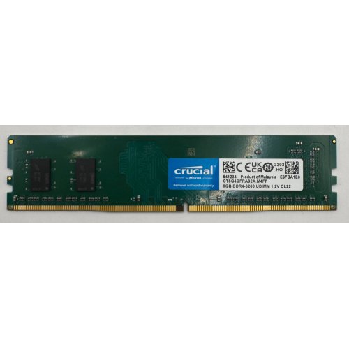 Озу Crucial DDR4 8GB 3200Mhz (CT8G4DFRA32A) (Восстановлено продавцом, 903081) купить в Украине | Telemart фото