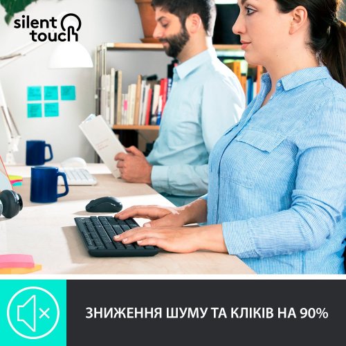Уценка комплект Logitech MK295 Silent Wireless Combo (920-009800) Graphite (Повреждена упаковка, 903305) купить в Украине | Telemart фото