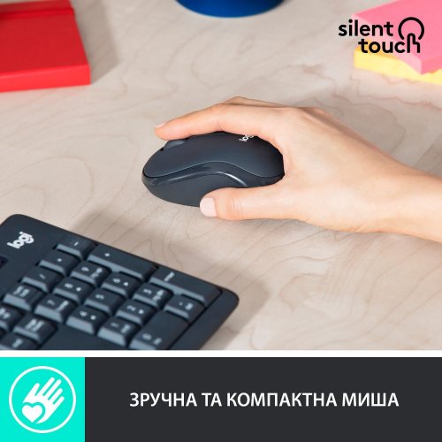 Уценка комплект Logitech MK295 Silent Wireless Combo (920-009800) Graphite (Повреждена упаковка, 903305) купить в Украине | Telemart фото