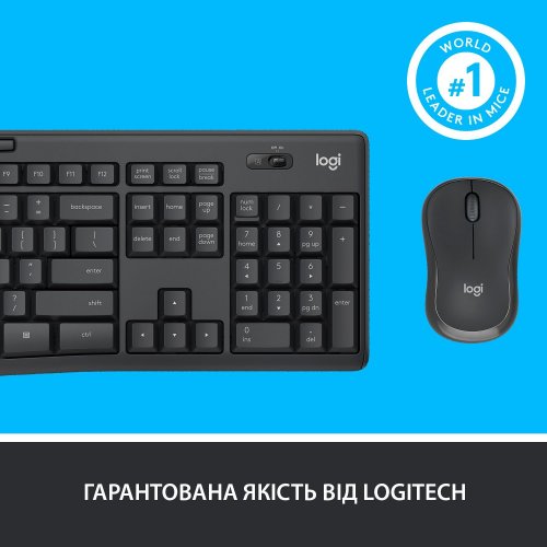 Уценка комплект Logitech MK295 Silent Wireless Combo (920-009800) Graphite (Повреждена упаковка, 903305) купить в Украине | Telemart фото