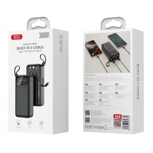 Powerbank XO PR280 30000mAh 10W Black купити в Україні | Telemart фото