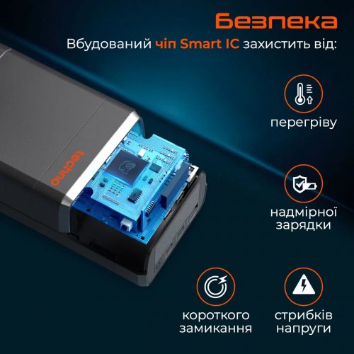 Powerbank Techno PDC130 38000mAh 130W Black купити в Україні | Telemart фото