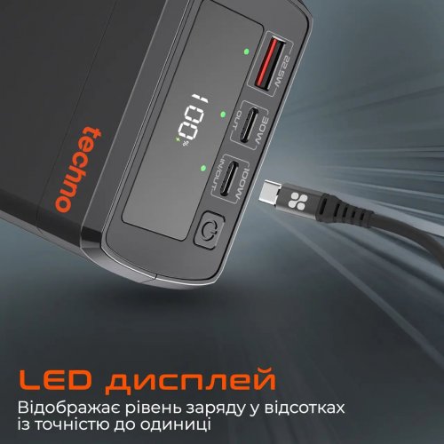 Powerbank Techno PDC130 38000mAh 130W Black купити в Україні | Telemart фото
