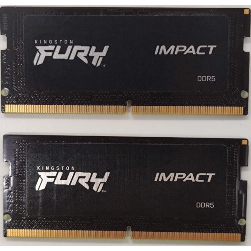 Озу Kingston SODIMM DDR5 32GB (2x16GB) 4800Mhz FURY Impact Black (KF548S38IBK2-32) (Восстановлено продавцом, 903353) купить в Украине | Telemart фото