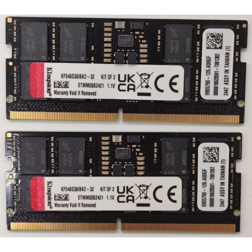 Озу Kingston SODIMM DDR5 32GB (2x16GB) 4800Mhz FURY Impact Black (KF548S38IBK2-32) (Восстановлено продавцом, 903353) купить в Украине | Telemart фото