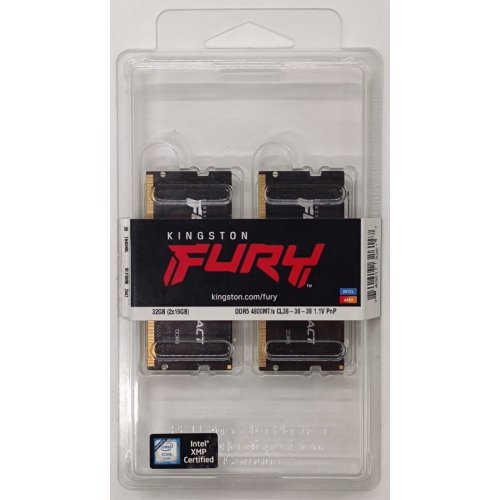 Озу Kingston SODIMM DDR5 32GB (2x16GB) 4800Mhz FURY Impact Black (KF548S38IBK2-32) (Восстановлено продавцом, 903353) купить в Украине | Telemart фото