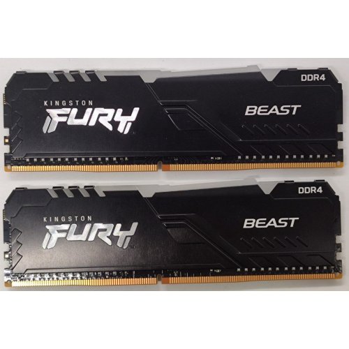 Озп Kingston DDR4 16GB (2x8GB) 3200Mhz FURY Beast RGB Black (KF432C16BBAK2/16) (Відновлено продавцем, 903354) купити в Україні | Telemart фото