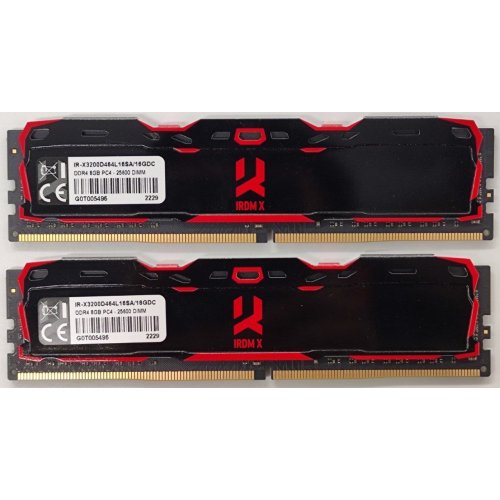 Озп GoodRAM DDR4 16GB (2x8GB) 3200Mhz Iridium X Black (IR-X3200D464L16SA/16GDC) (Відновлено продавцем, 903368) купити в Україні | Telemart фото