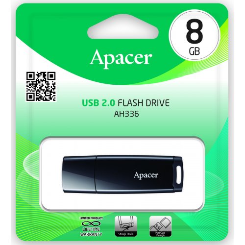 Купить Накопитель Apacer AH336 32GB USB 2.0 (AP8GAH336B-1) Black - цена в Харькове, Киеве, Днепре, Одессе
в интернет-магазине Telemart фото
