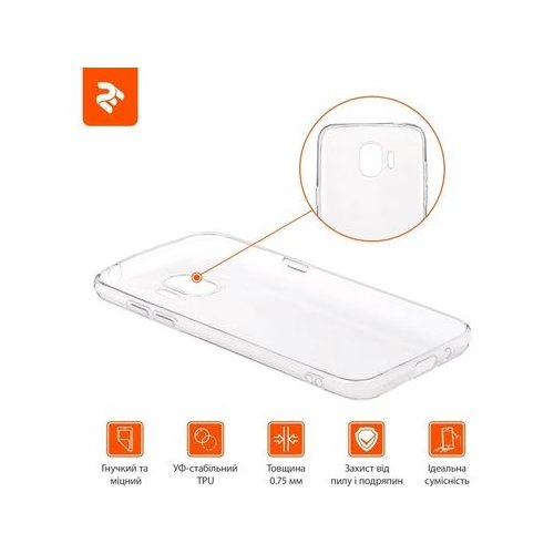Чохол 2E Samsung Galaxy J2 2018 J250 TPU Case Transparent (2E-G-J2-18-MCTTR) купити в Україні | Telemart фото
