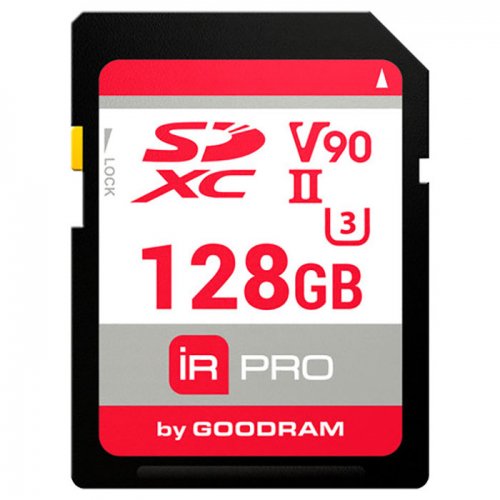 Карта пам'яті GoodRAM SDXC IRDM Pro 128GB Class 10 UHS II V90 U3 (IRP-S9B0-1280R11) купити в Україні | Telemart фото