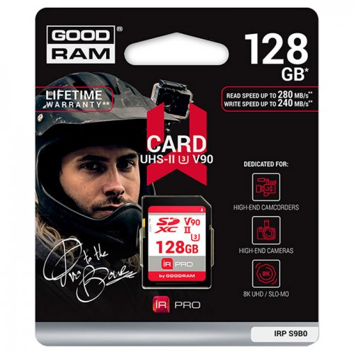 Карта пам'яті GoodRAM SDXC IRDM Pro 128GB Class 10 UHS II V90 U3 (IRP-S9B0-1280R11) купити в Україні | Telemart фото