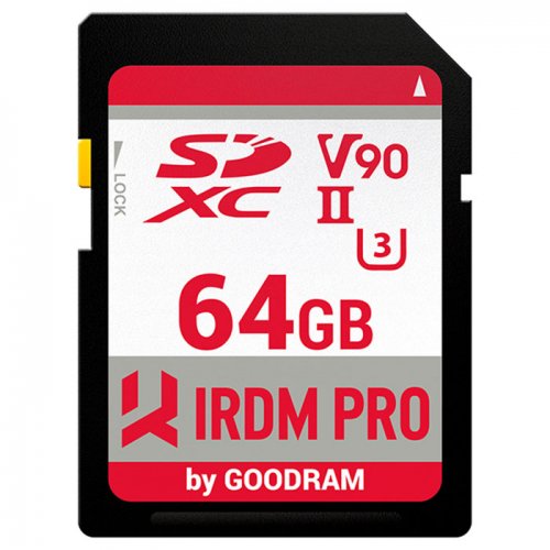 Карта пам'яті GoodRAM SDXC IRDM Pro 64GB Class 10 UHS II V90 U3 (IRP-S9B0-0640R11) купити в Україні | Telemart фото