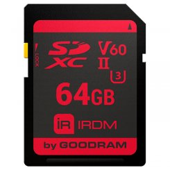 Карта памяти GoodRAM SDXC IRDM 64GB UHS II V60 U3 (IR-S6B0-0640R11)