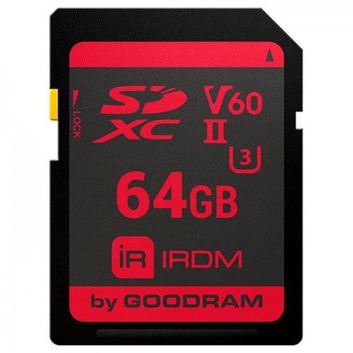 Карта памяти GoodRAM SDXC IRDM 64GB UHS II V60 U3 (IR-S6B0-0640R11) купить в Украине | Telemart фото