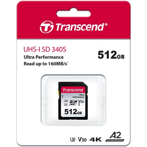 Карта памяти Transcend SDXC Ultra Performance 340S 512GB UHS-I U3 V30 A2 (TS512GSDC340S) купить в Украине | Telemart фото