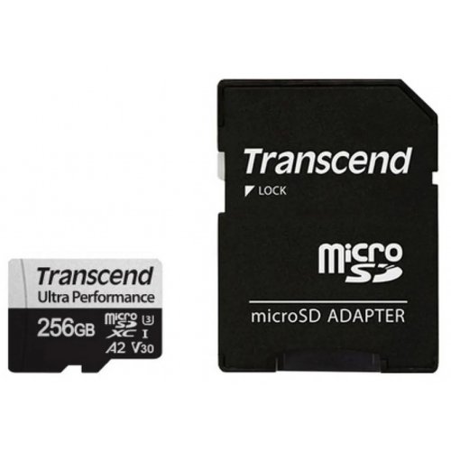 Карта пам'яті Transcend microSDXC Ultra Performance 340S 256GB UHS-I U3 V30 A2 (з адаптером) (TS256GUSD340S) купити в Україні | Telemart фото