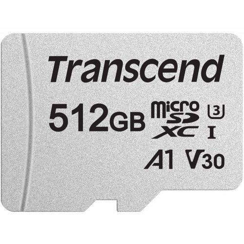 Карта пам'яті Transcend microSDXC 300S 512GB UHS-I U3 V30 A1 (з адаптером) (TS512GUSD300S-A) купити в Україні | Telemart фото