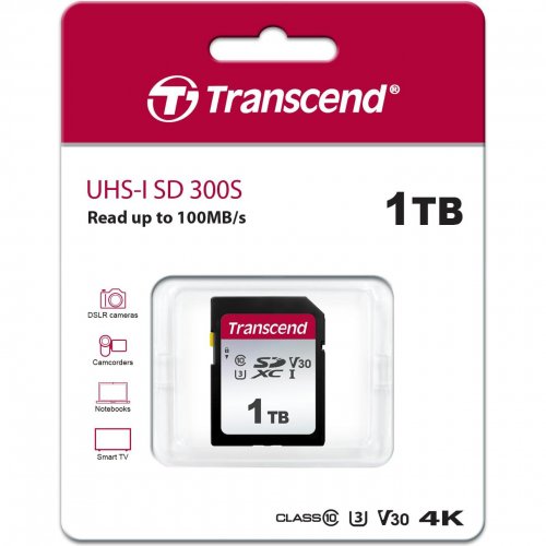 Карта памяти Transcend SDXC 300S 1TB UHS-I U3 V30 (TS1TSDC300S) купить в Украине | Telemart фото