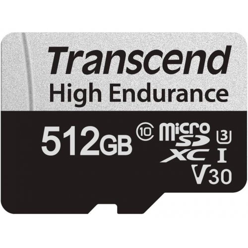 Карта пам'яті Transcend microSDXC High Endurance 512GB Class 10 UHS-I U3 (з адаптером) (TS512GUSD350V) купити в Україні | Telemart фото