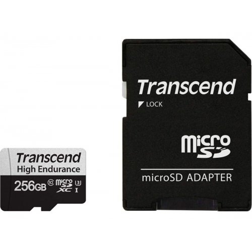 Карта памяти Transcend microSDXC High Endurance 256GB Class 10 UHS-I U3 (з адаптером) (TS256GUSD350V) купить в Украине | Telemart фото