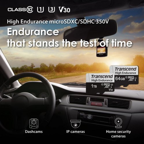 Карта памяти Transcend microSDXC High Endurance 256GB Class 10 UHS-I U3 (з адаптером) (TS256GUSD350V) купить в Украине | Telemart фото