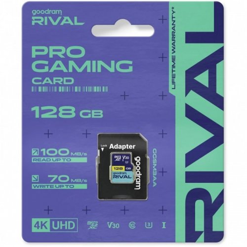 Карта памяти GoodRAM microSDXC Rival 128GB UHS-I U3 V30 (з адаптером) (GGSM3AA-1280R12) купить в Украине | Telemart фото