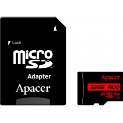 Карта памяти Apacer microSDHC R100 32GB UHS-I U1 V10 A1 (з адаптером) (AP32GMCSH10UB-R)