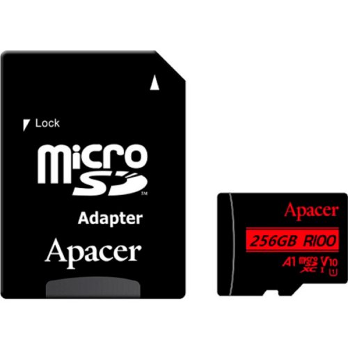 Карта пам'яті Apacer microSDXC R100 256GB UHS-I U1 V10 A1 (з адаптером) (AP256GMCSX10UB-R) купити в Україні | Telemart фото