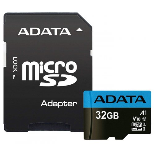 Карта памяти ADATA microSDHC Premier 32GB Class 10 UHS-I (з адаптером) (AUSDH32GUICL10A1-RA1) купить в Украине | Telemart фото