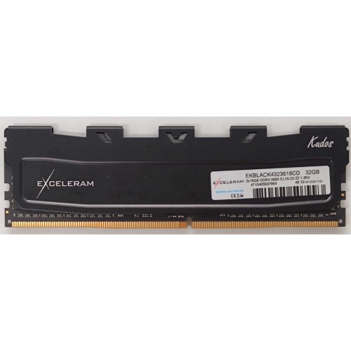 Озп Exceleram DDR4 16GB 3200MHz Black Kudos (EKBLACK4163222C) (Відновлено продавцем, 903582) купити в Україні | Telemart фото