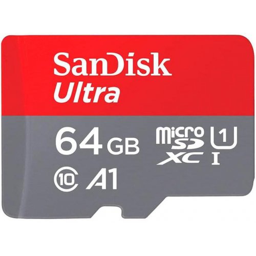 Карта пам'яті SanDisk microSDXC Ultra 64GB Class 10 UHS-I A1 (з адаптером) (SDSQUAB-064G-GN6MN) купити в Україні | Telemart фото