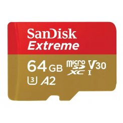 Карта пам'яті SanDisk microSDXC Extreme 64GB Class 10 UHS-I V30 U3 (SDSQXAH-064G-GN6MN)