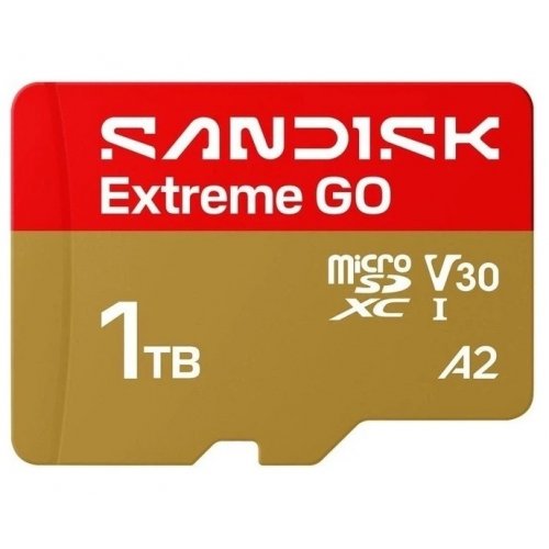 Карта пам'яті SanDisk microSDXC Extreme Go 1TB Class 10 UHS-I U3 A2 V30 (SDSQXGN-1T00-GN6MN) купити в Україні | Telemart фото