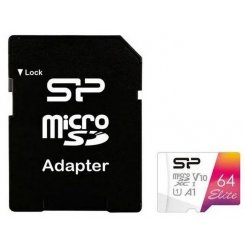 Карта пам'яті Silicon Power microSDXC Elite Color 64GB Class 10 UHS-I U1 A1 (SP064GBSTXBV1V20SP)