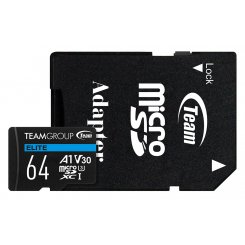 Карта памяти Team microSDXC Elite 64GB Class 10 UHS-I U3 V30 A1 (з адаптером) (TEAUSDX64GIV30A103)