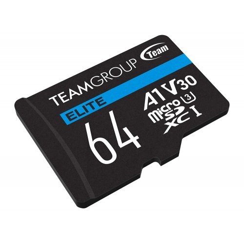 Карта памяти Team microSDXC Elite 64GB Class 10 UHS-I U3 V30 A1 (з адаптером) (TEAUSDX64GIV30A103) купить в Украине | Telemart фото