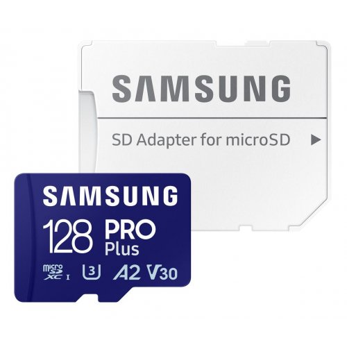 Карта памяти Samsung microSDXC Pro Plus 128GB Class 10 UHS-I U3 A2 V30 (з адаптером) (MB-MD128SA/EU) купить в Украине | Telemart фото