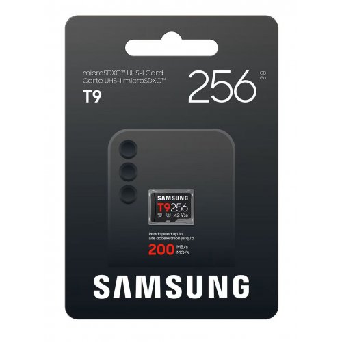 Карта памяти Samsung microSDXC T9 256GB Class 10 UHS-I U3 V30 A2 (MB-MH256T/WW) купить в Украине | Telemart фото